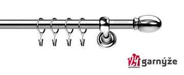 Kovové garnýže jednořadé 19mm - ROMA Ovál nerezové