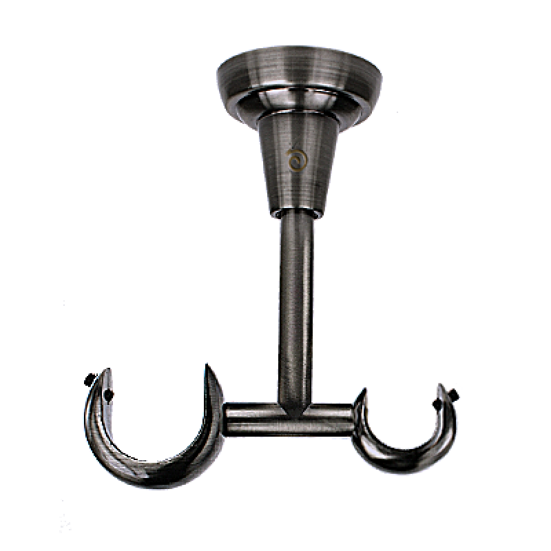 Kovové garnýže dvouřadé stropní 25 a 19mm - ROMA TRAVO CRYSTAL nerez